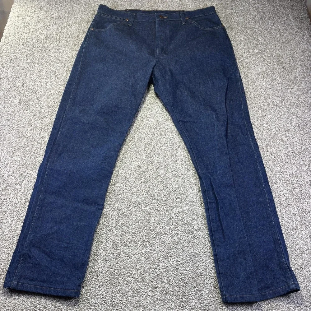 Wrangler Cowboy Cut 13MWZ Jeans Mens 38x31 Blue Dark Wash Classic Bootcut Denim
